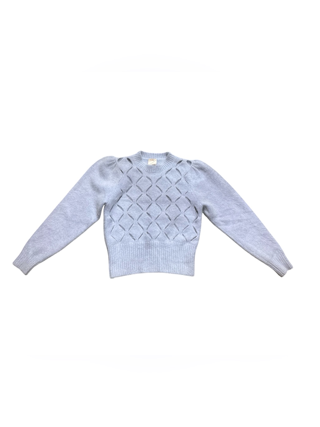 Vintage Baby Blue Y2k Kerisma Angora Rabbit Fur Cut Out Puffy Shoulder Sweater M